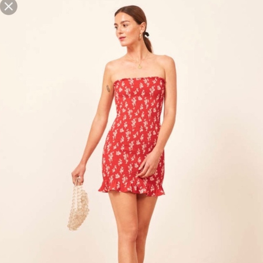 Chantilly Smocked Red Mini Dress